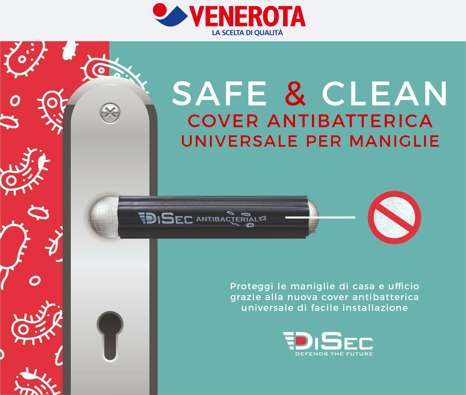 DISEC cover maniglia antibatterica